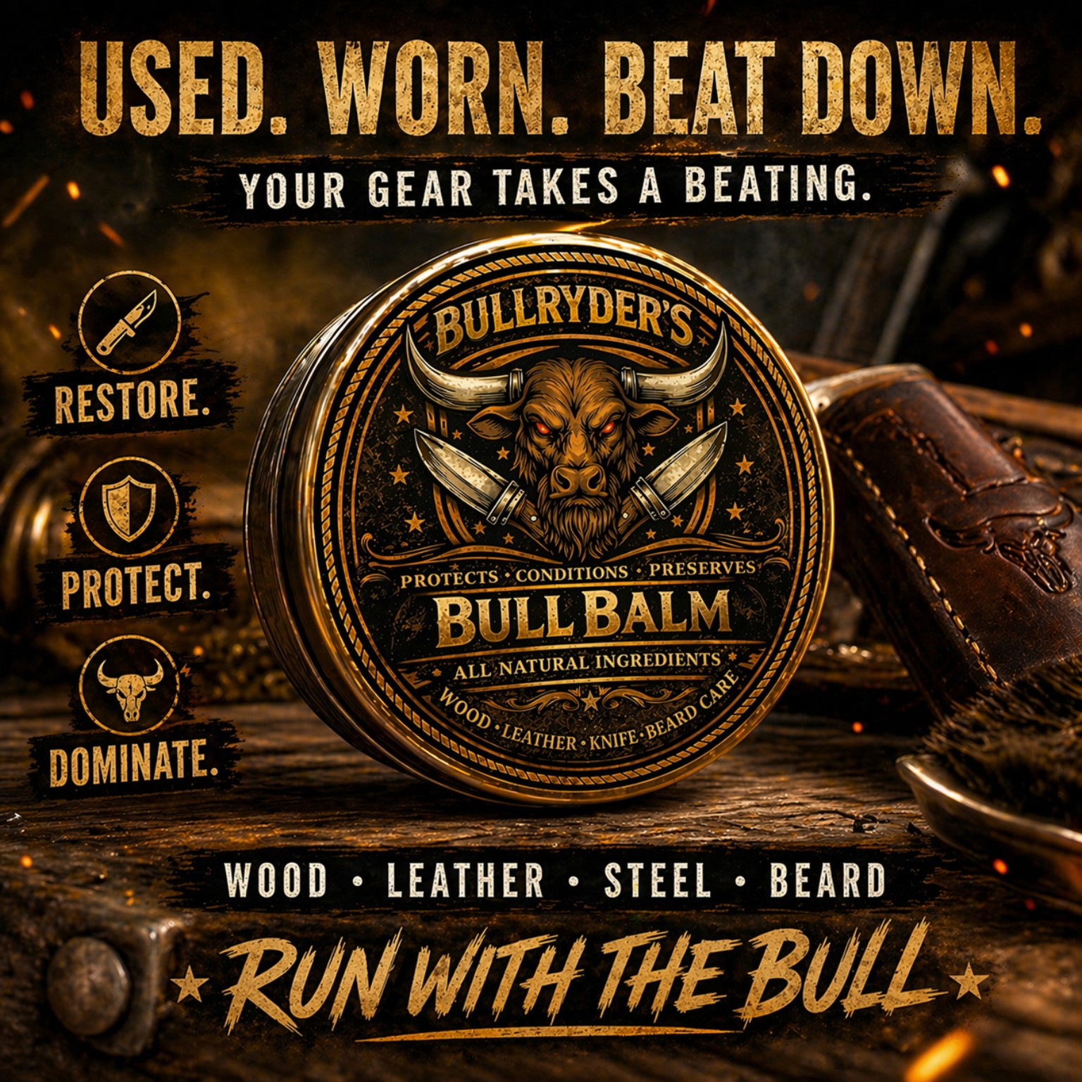 RUN WITH THE BULL SIGNATURE BULL BALM 4oz.